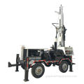 Portable Trailer Type Well Drilling Rig 200m Depth Trailer Mounted DTH Water Well Rig Factory